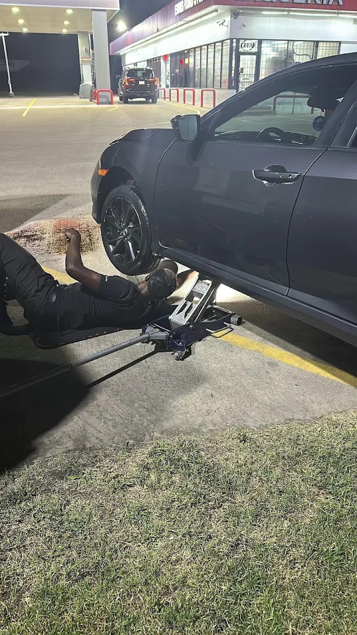 Roadside brake job — after hours